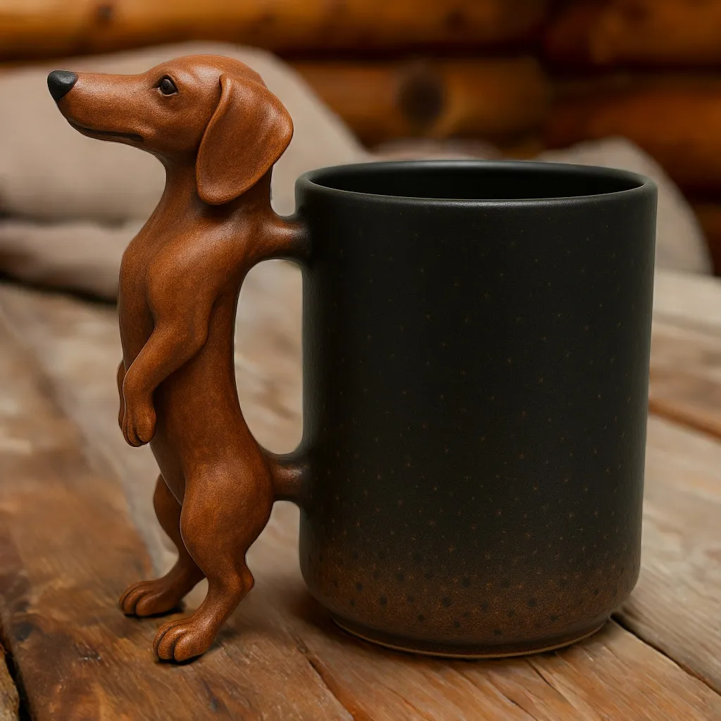 Handmade Dachshund Mug Bark&Brew