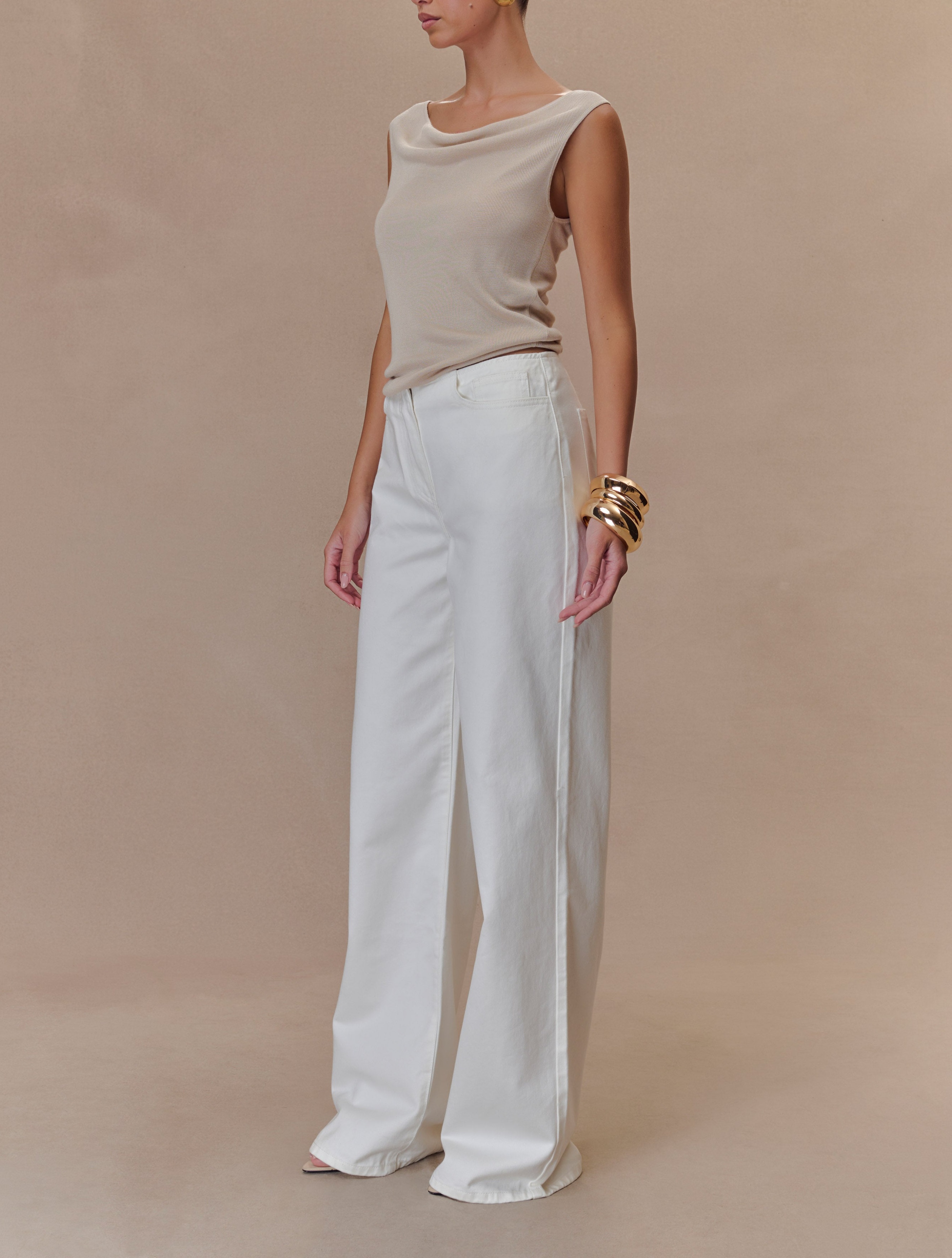 White Mid Rise Denim Jeans