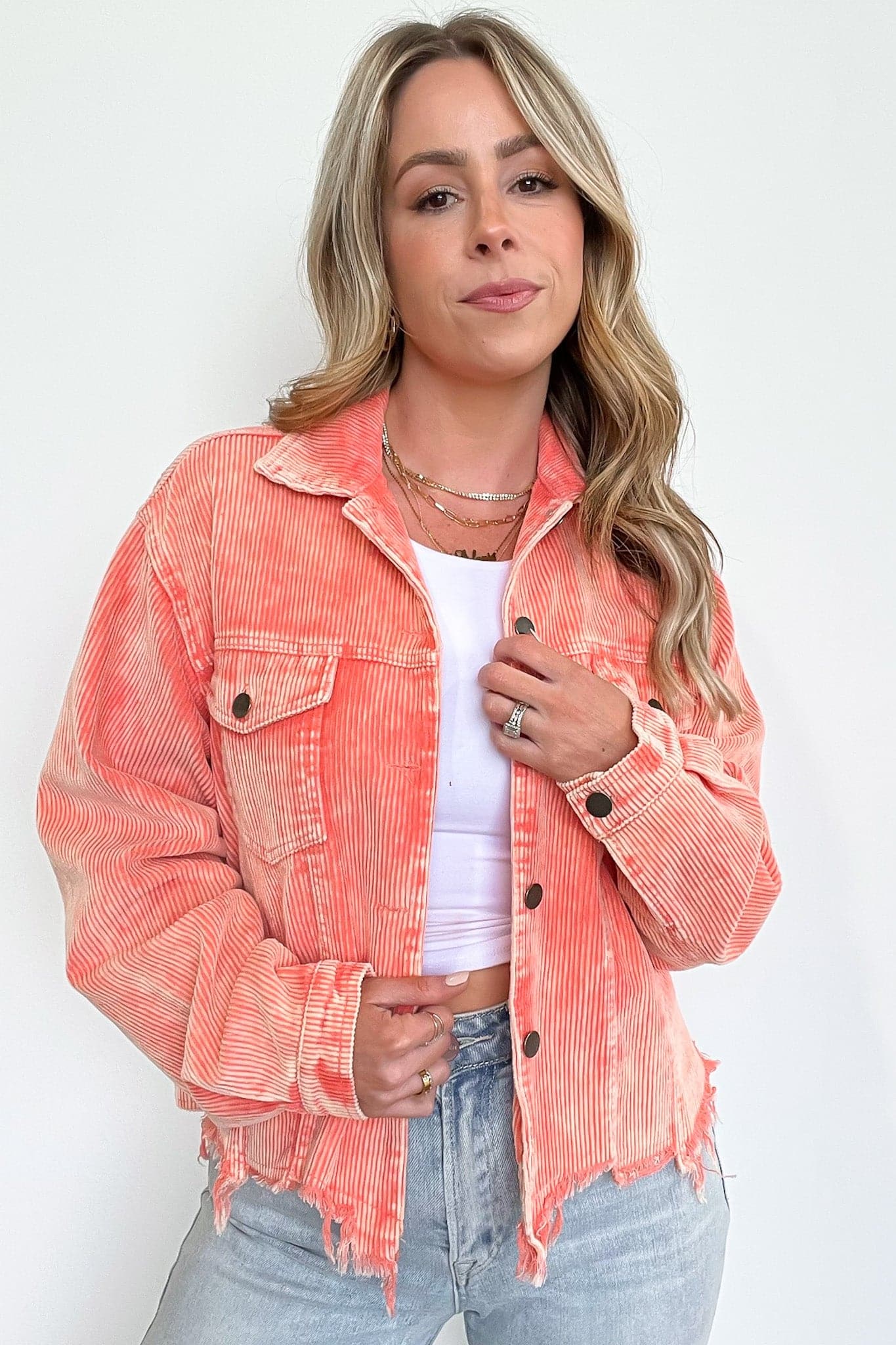 Mainstream Raw Edge Corduroy Jacket