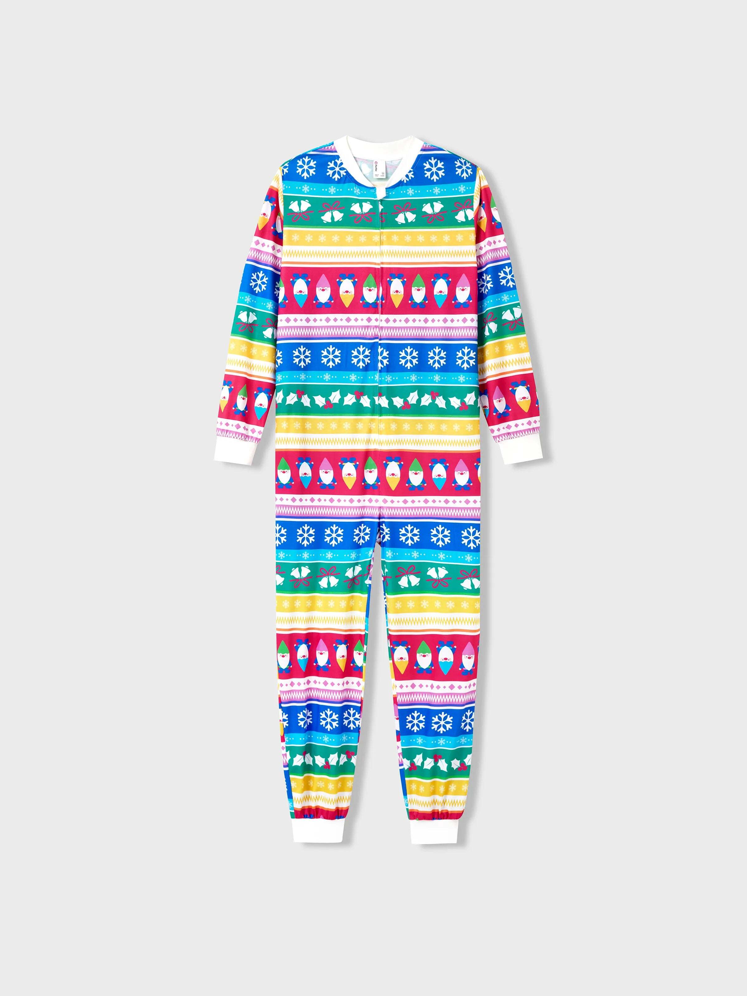 Christmas Matching Family Pajamas Set Christmas Gnome Striped PJS with Christmas Socks Multi-color