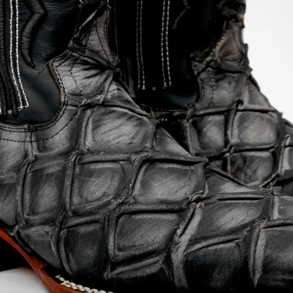 Matte Rustic Eclipse Pirarucu Leather Boots - Square Toe