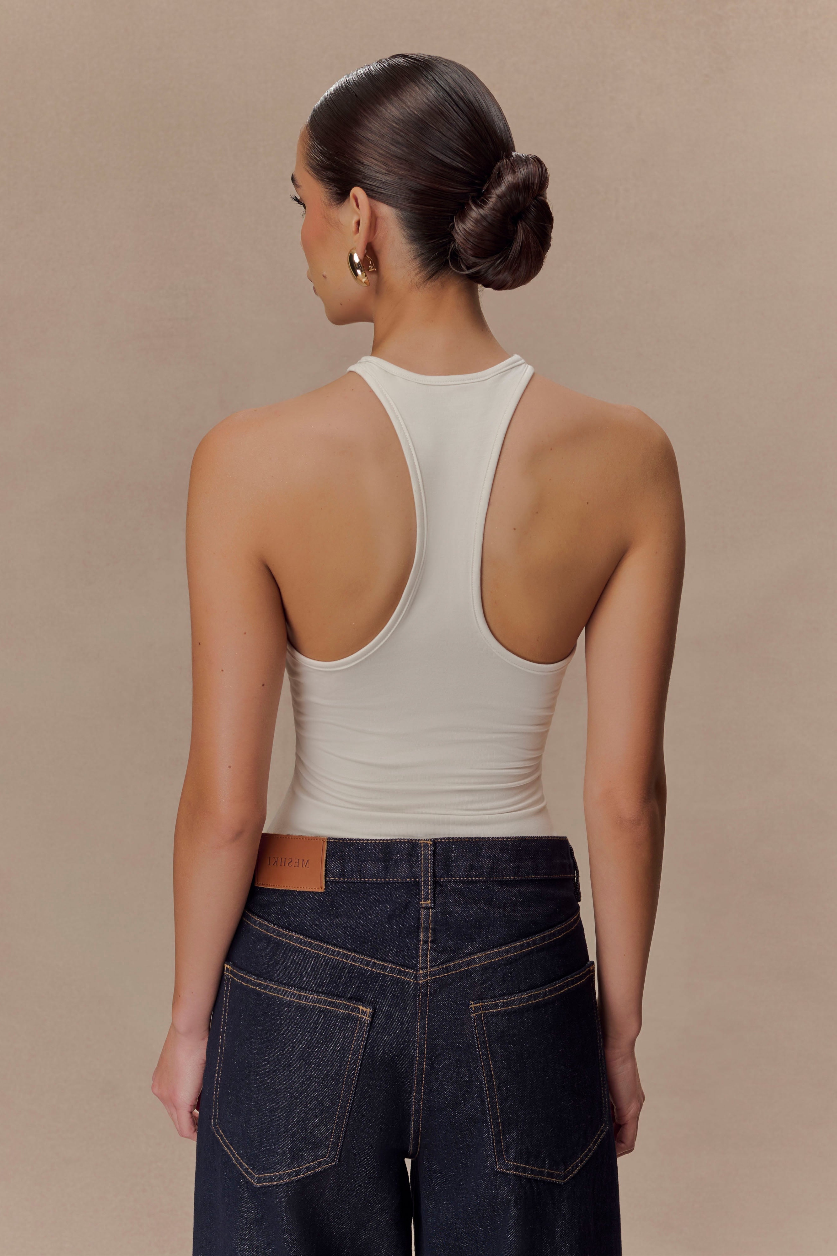Ivory Modal Tank Top With Hardware