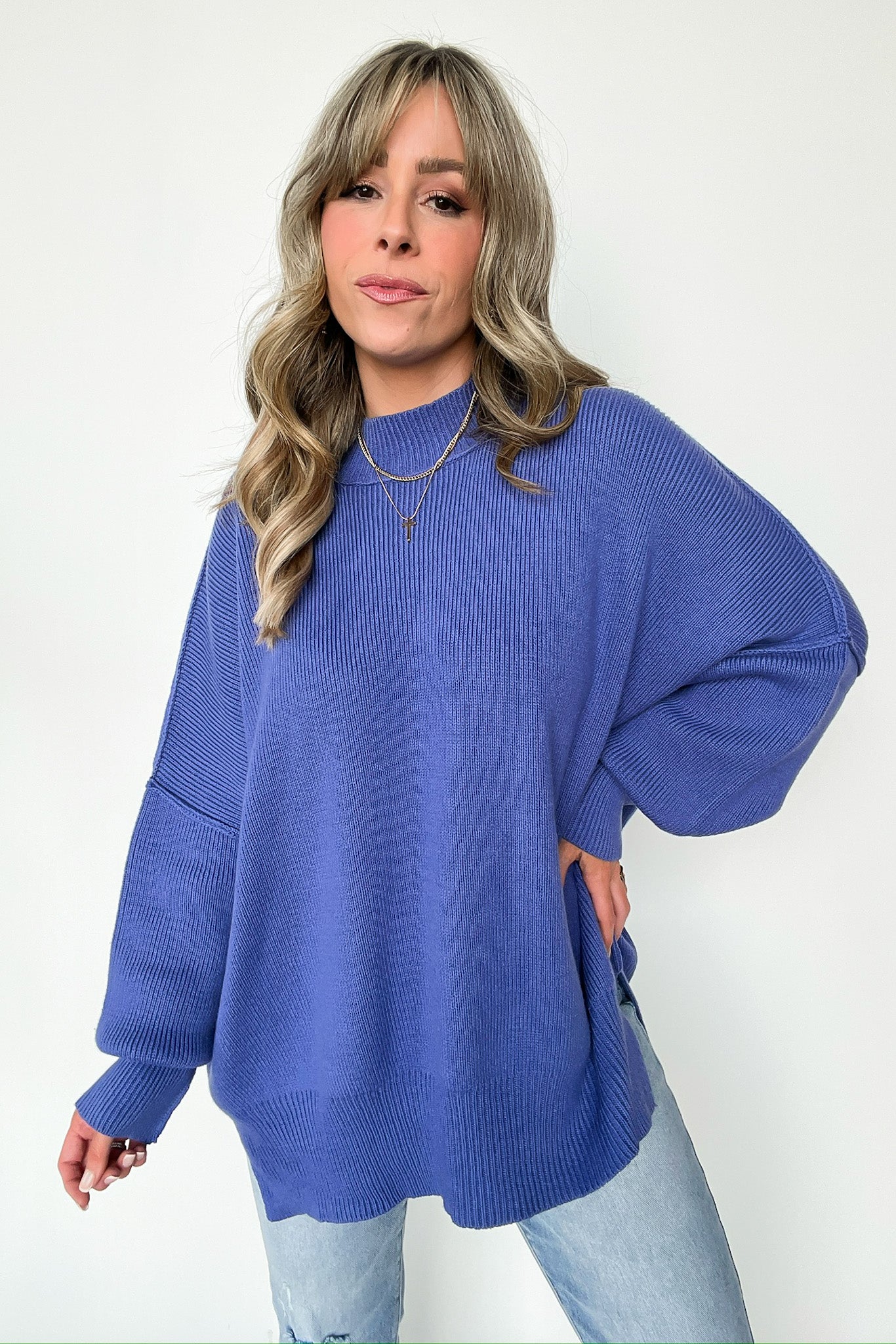 Simple Street Side Slit Oversized Sweater - BACK IN STOCK