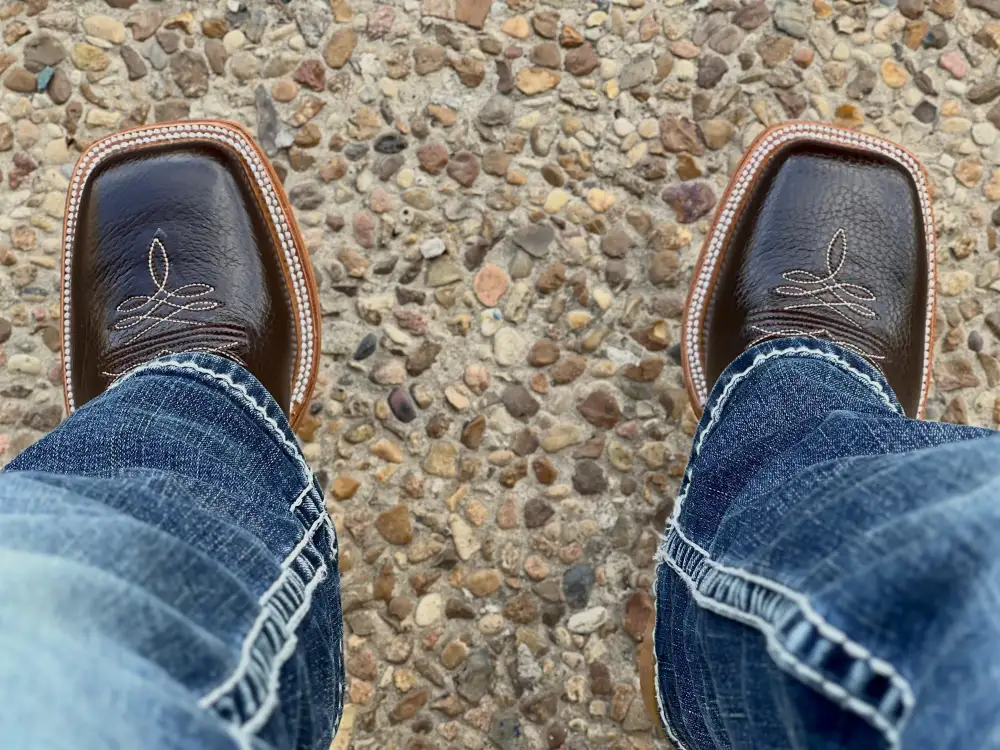 Men’s Brown Buffalo Leather Boots With Tan Shaft
