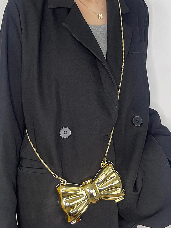 Chains Geometric Shiny Solid Color Bags Accessories