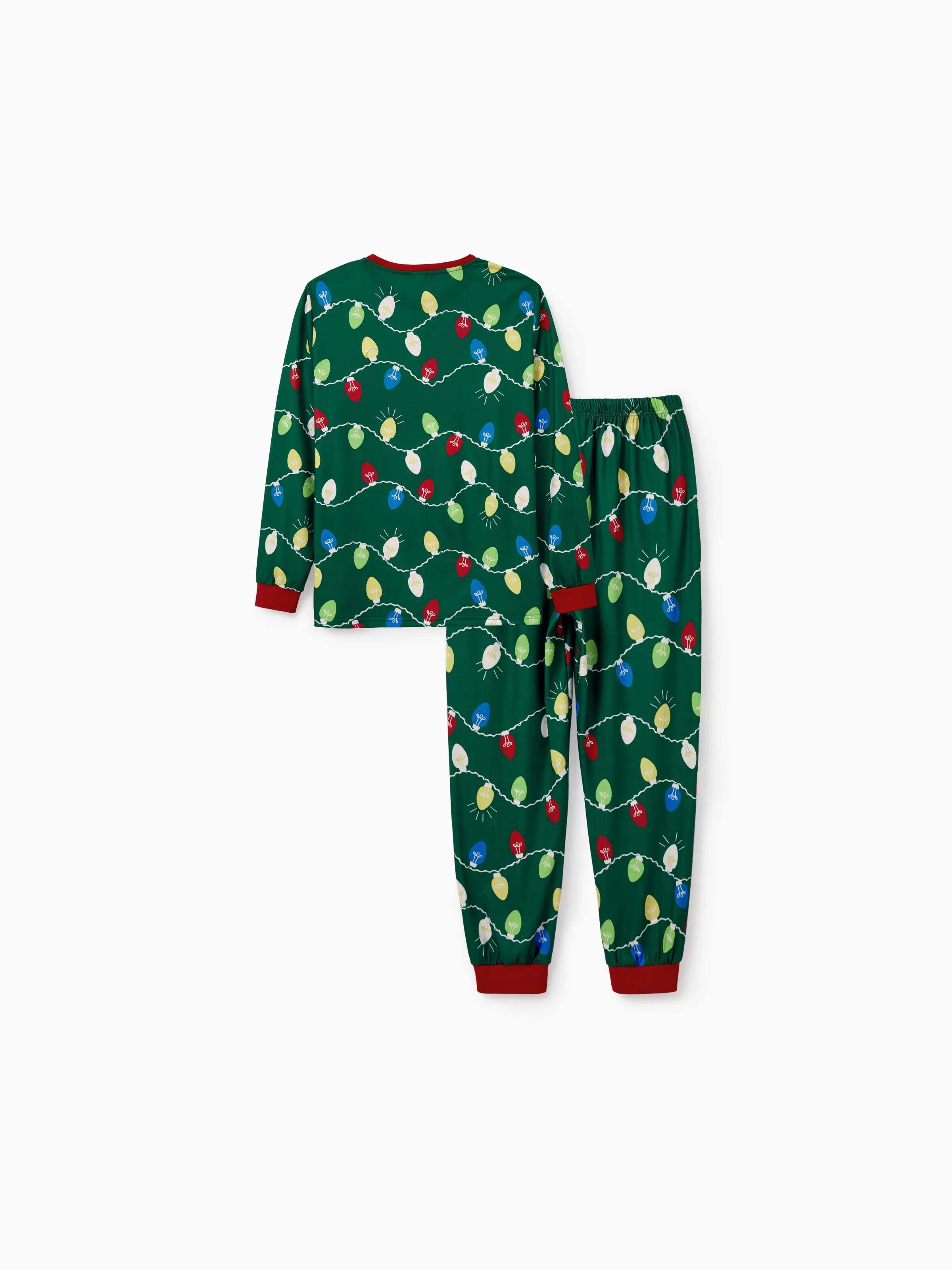 Christmas Matching Family Pajamas Set Reindeer Green Print PJS with Christmas Socks Green