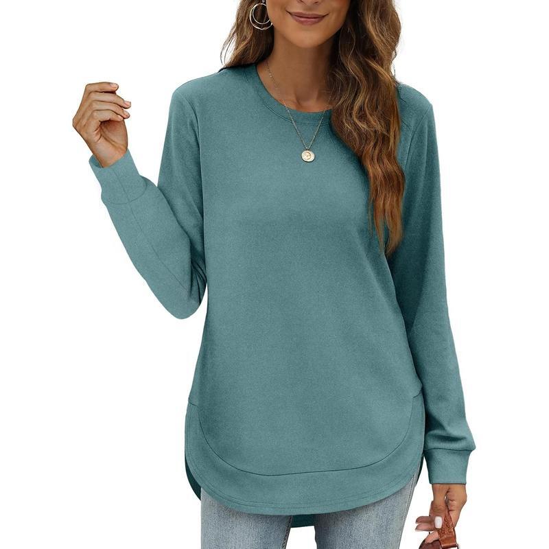 Cozy High-Low Crewneck Sweatshirt