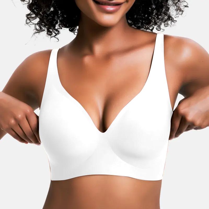 ⏳LAST DAY SALE 50% OFF💕Womens Comfortable Wireless Bralettes Seamless Deep V Everyday Bra1