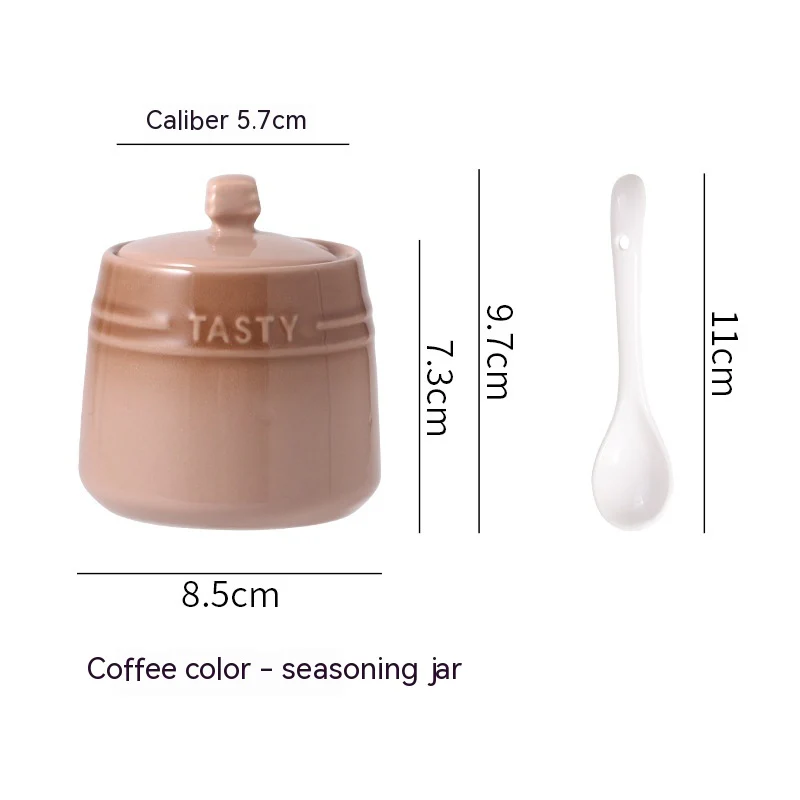 Colorful Nordic Style Ceramic Serving Jar with Spoon