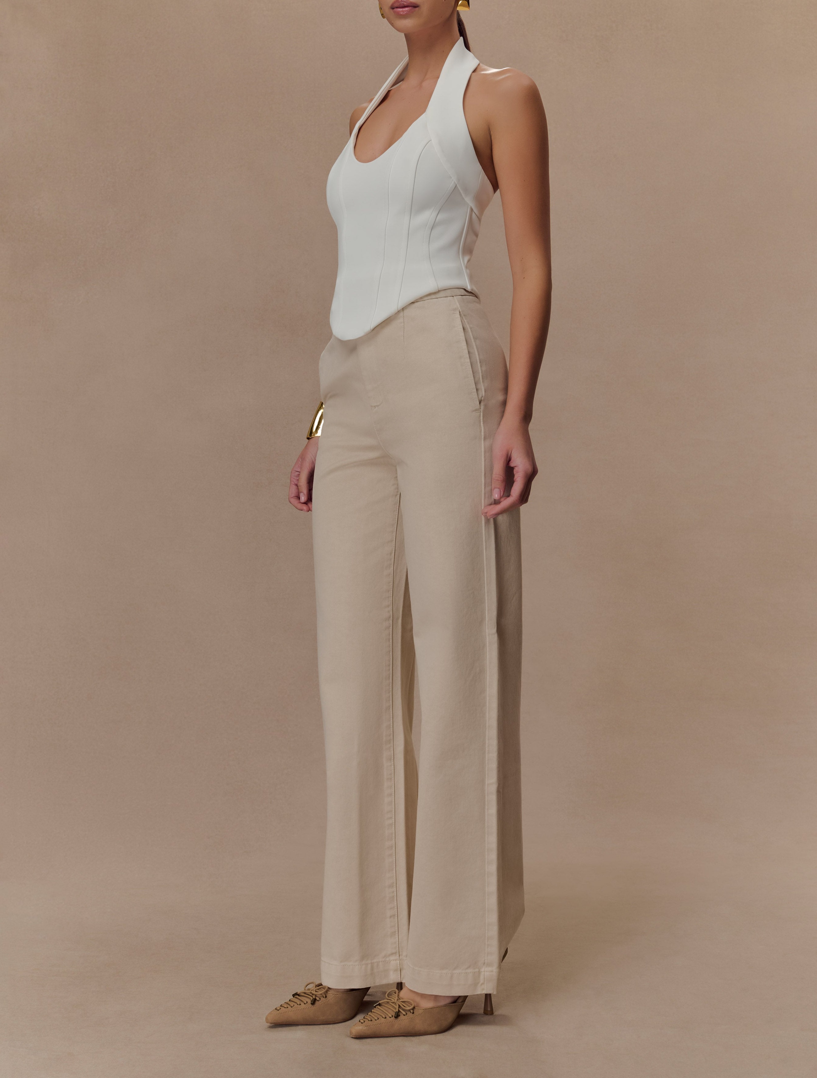 Wash Wide Leg Denim Jeans