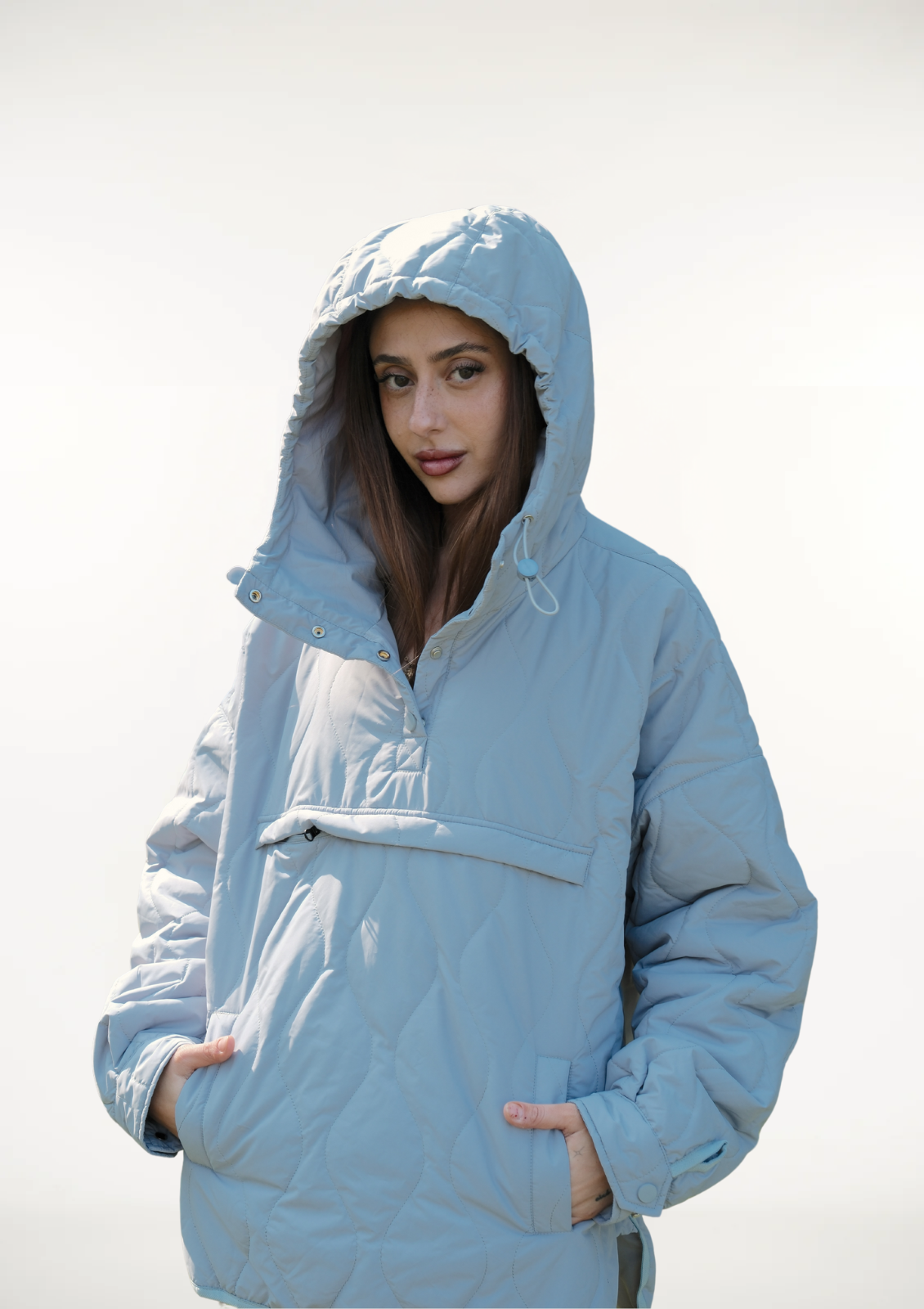 Women's Packable Quilted Water - Repellent Hooded Pullover