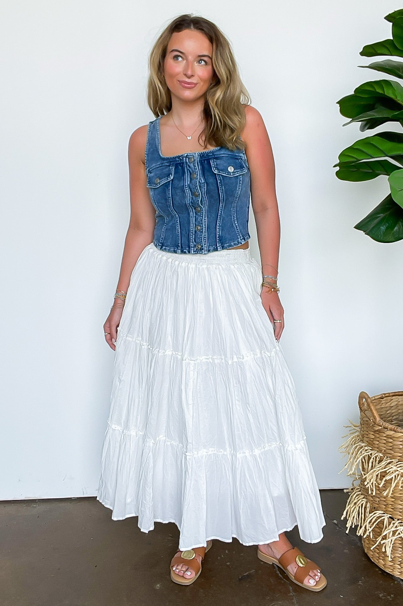 Button Down Denim Vest