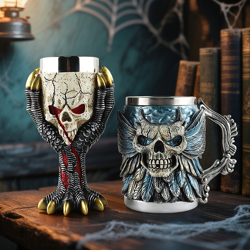 Scary Halloween Skull Beer Mug