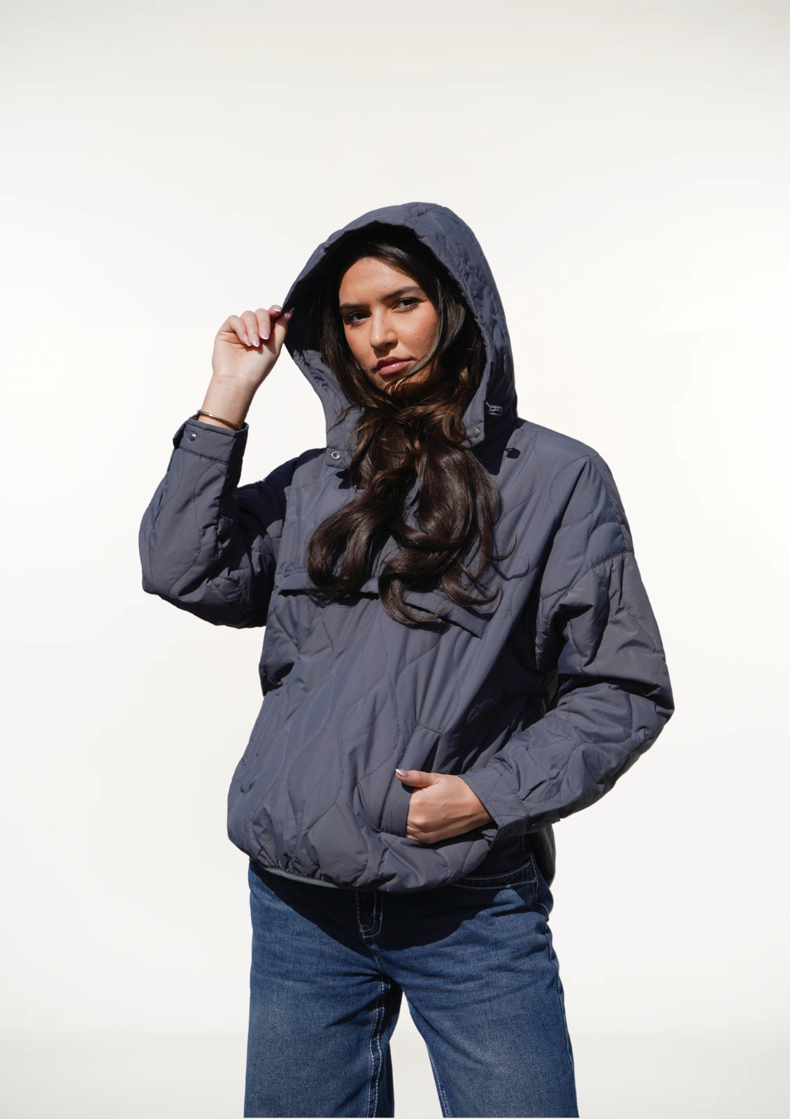 Women's Packable Quilted Water - Repellent Hooded Pullover