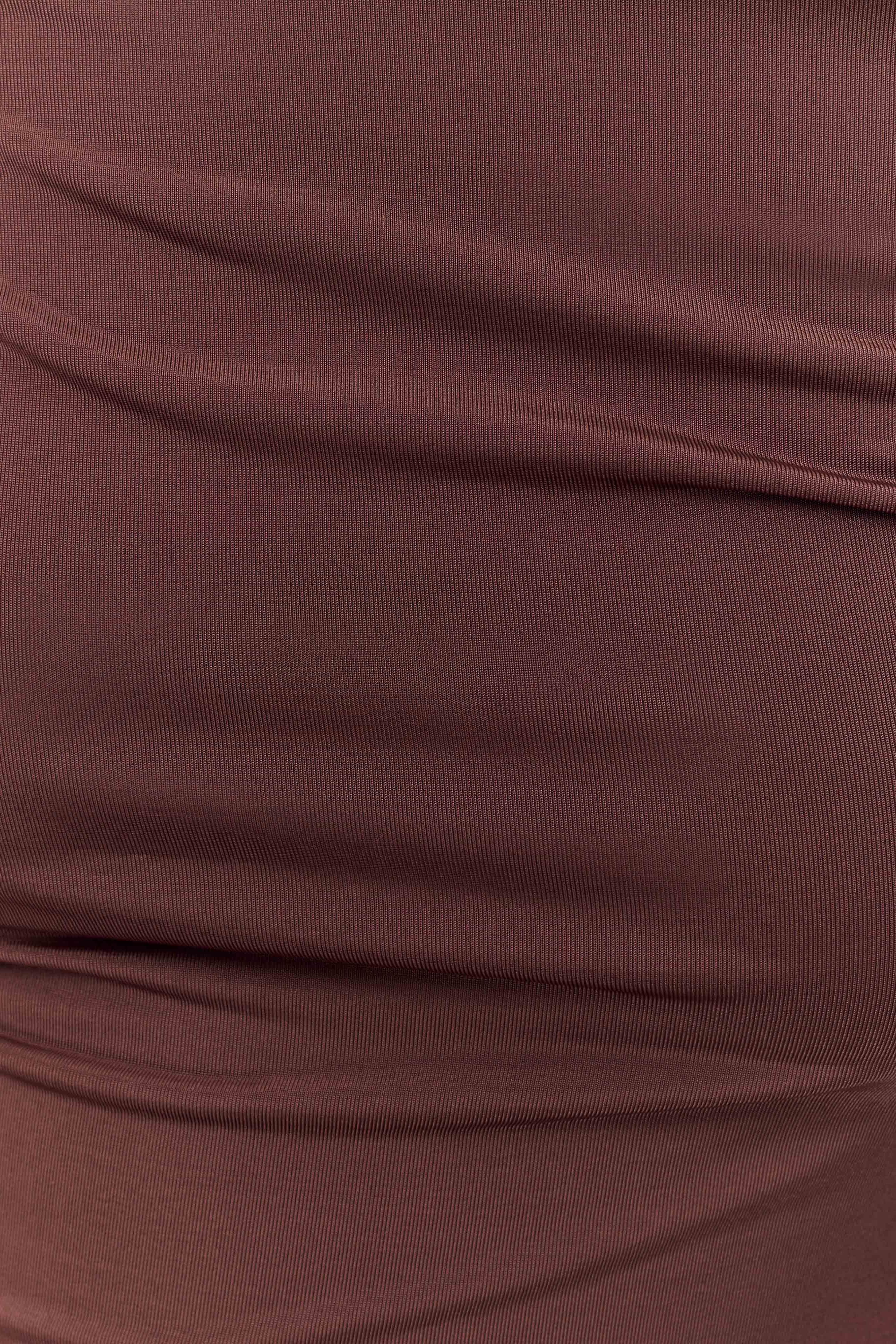 Chocolate Slinky Maxi Dress With Hardware