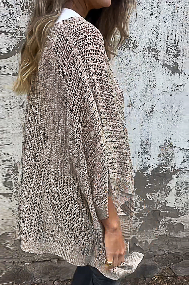 Women's Bronzing Hollow Pullover Sweater