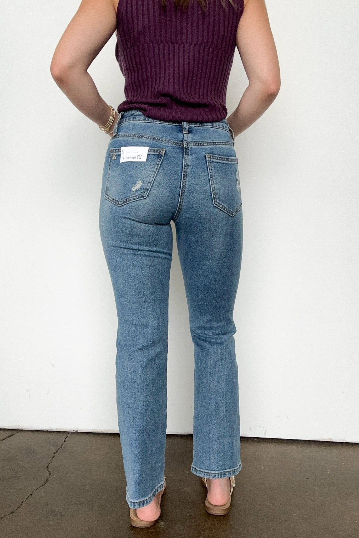 Mid Rise Slim Straight Jeans