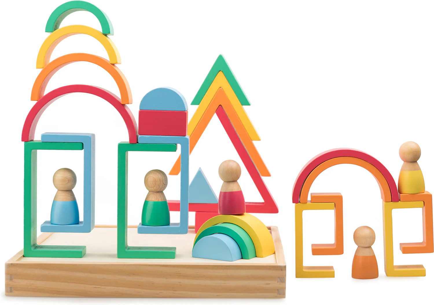 Rainbow Wooden Blocks Set