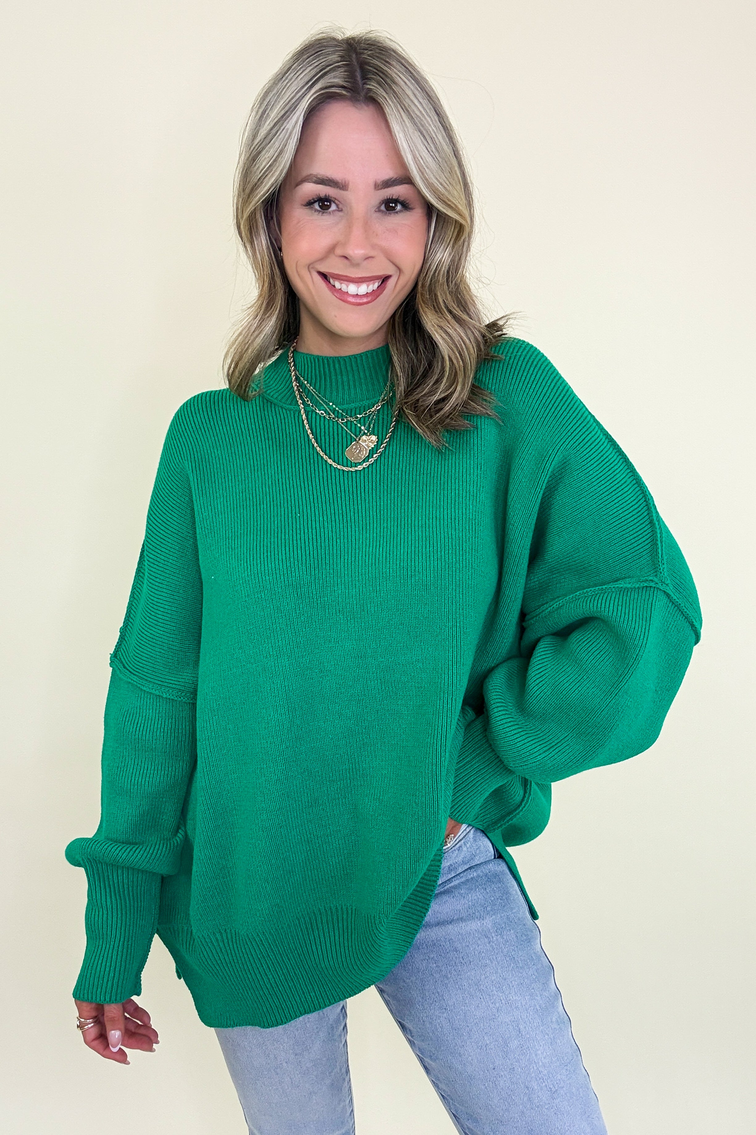 Simple Street Side Slit Oversized Sweater - BACK IN STOCK