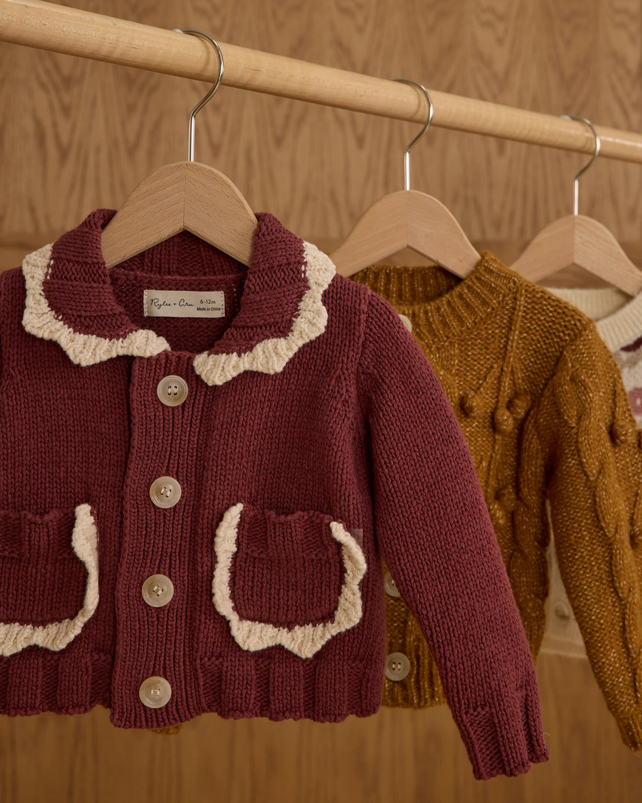 Collared Cardigan || Burgundy