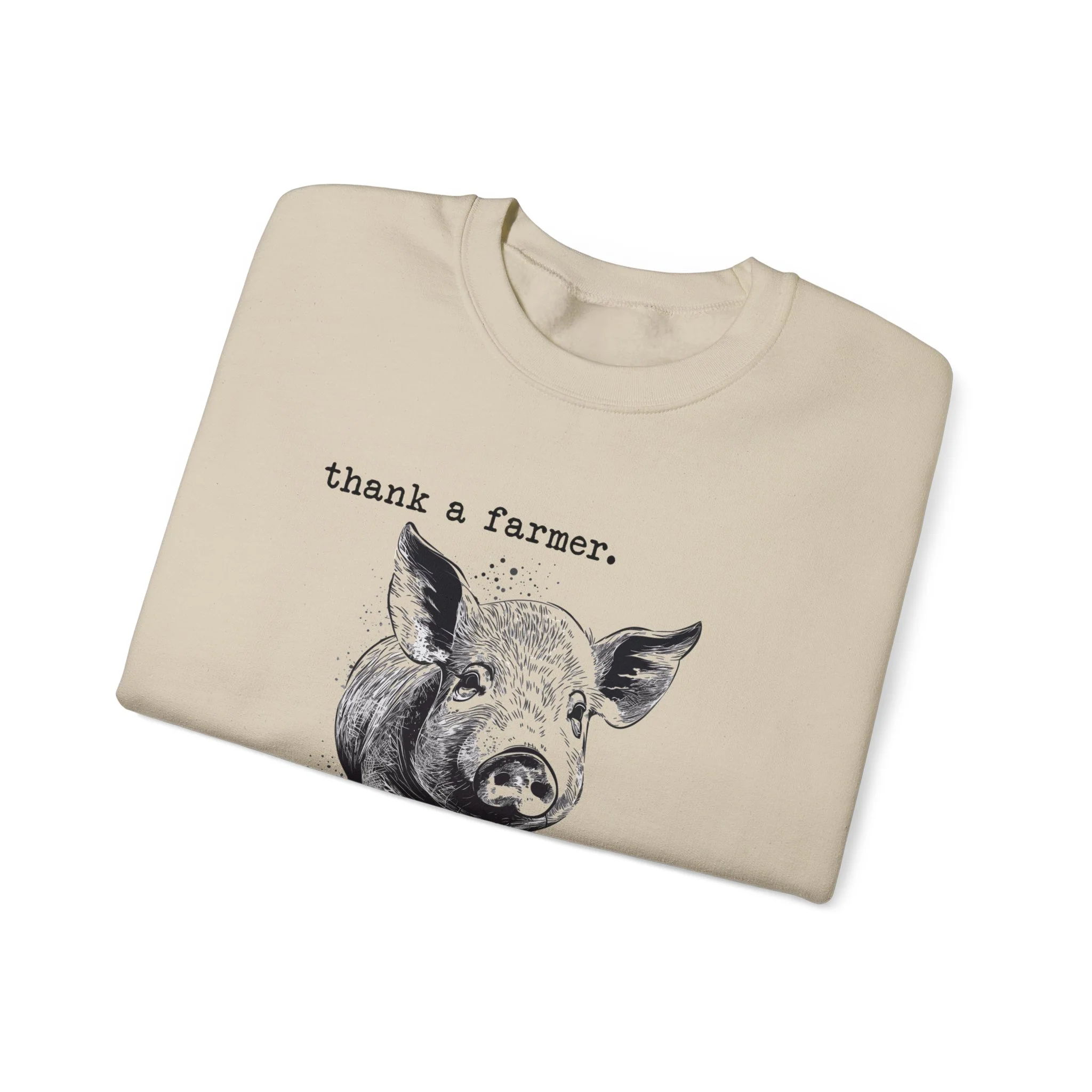 Thank a Farmer Pig Unisex Heavy Blend? Crewneck Sweatshirt