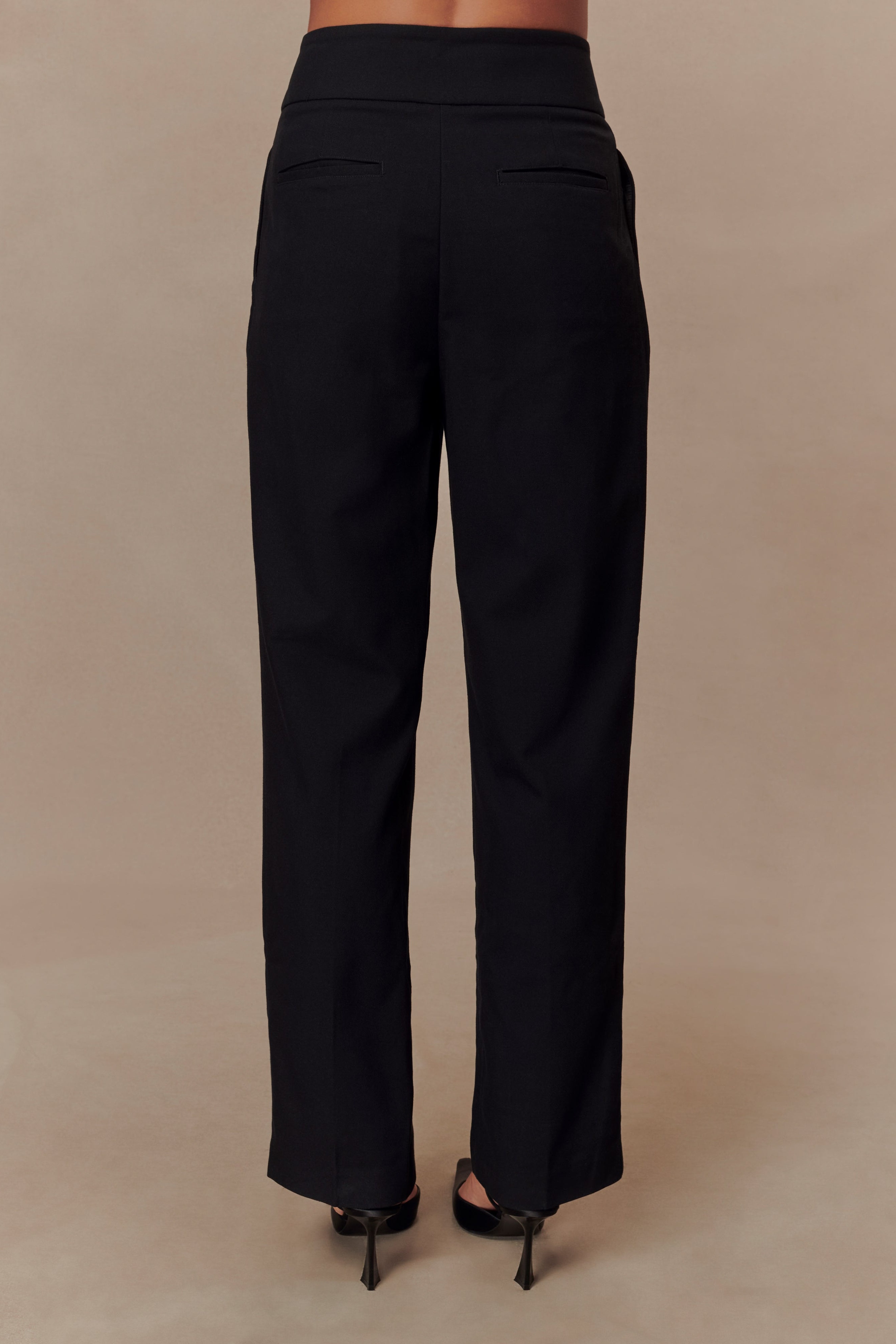 Black Pleated High Waisted Pants