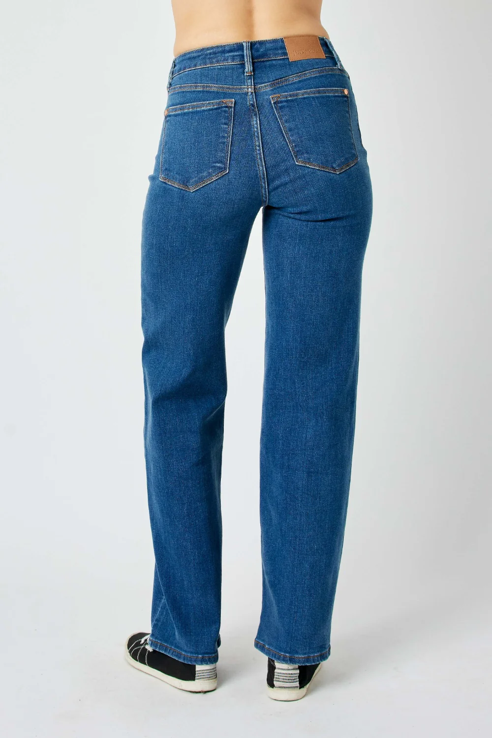 Blue Full Size High Rise Straight Jeans