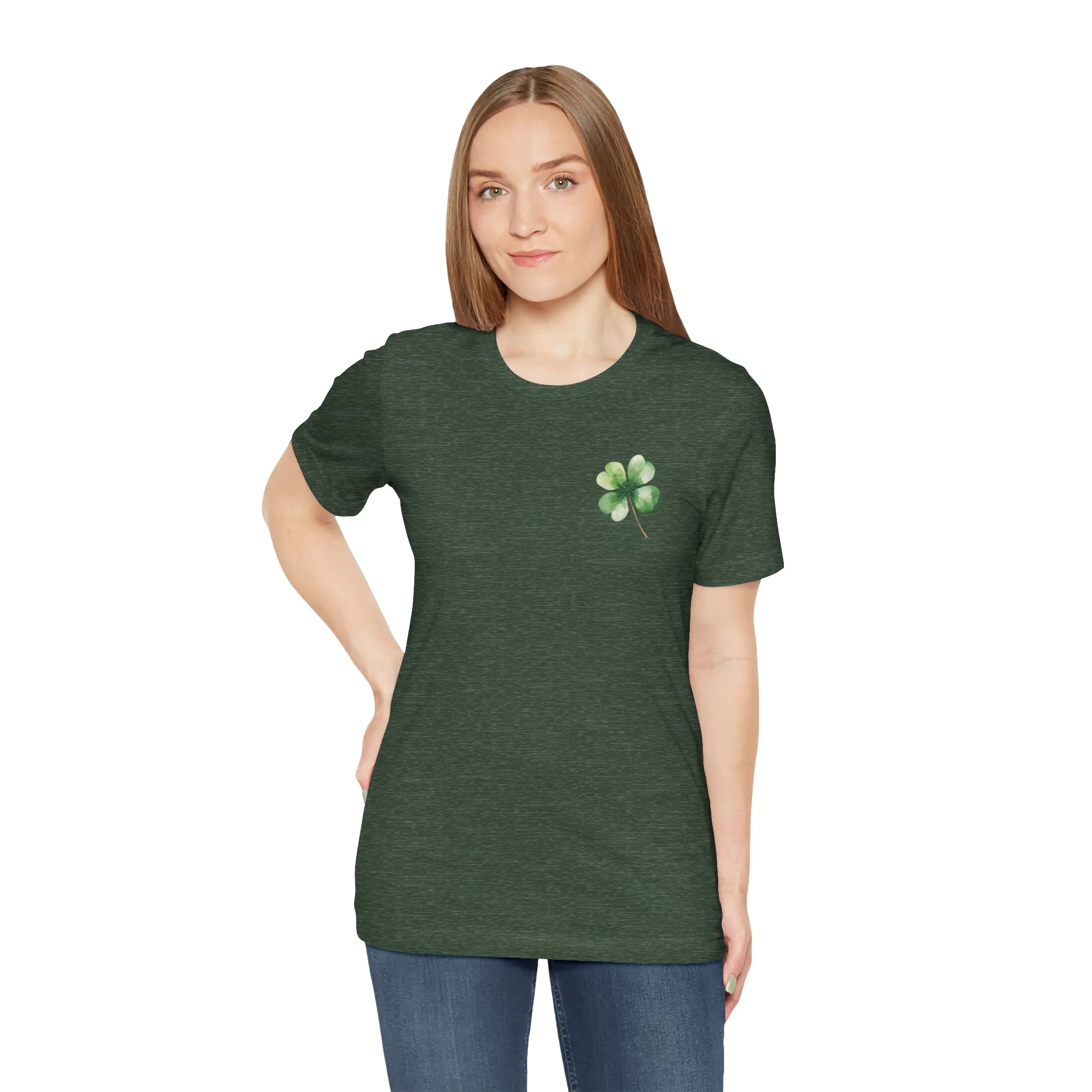 Watercolor Clover Pocket Unisex Jersey Short Sleeve Tee