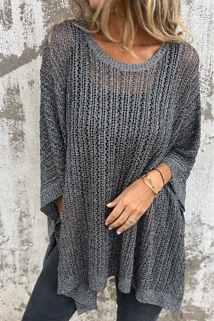 Women's Bronzing Hollow Pullover Sweater