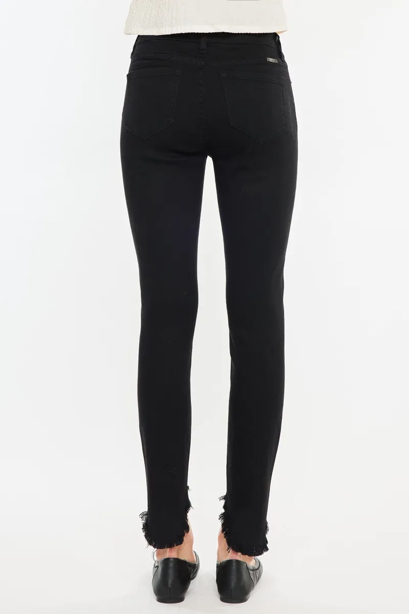 High Rise Black Ankle Skinny Jeans