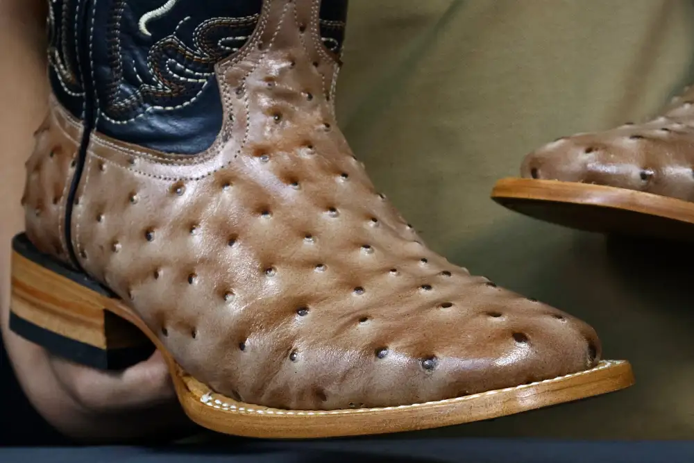 Men’s Orix Ostrich Leather Boots With Black Shaft