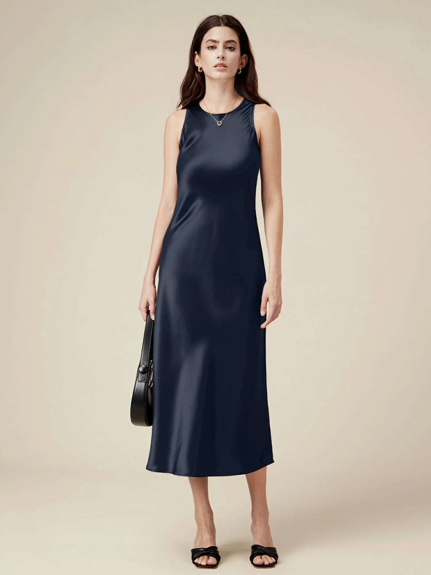 Acetate Sleeveless Long Dresses