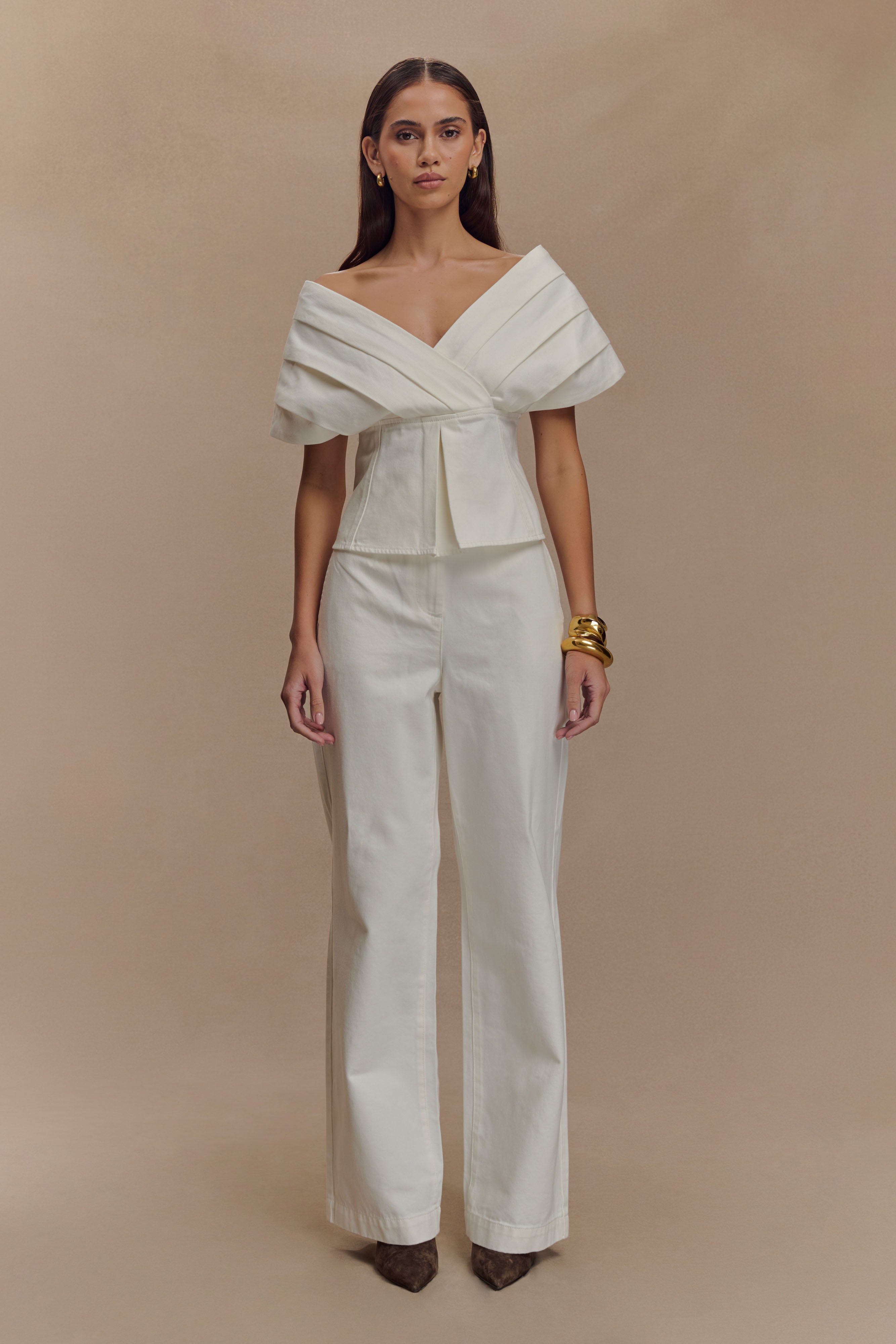 White Wide Leg Denim Jeans