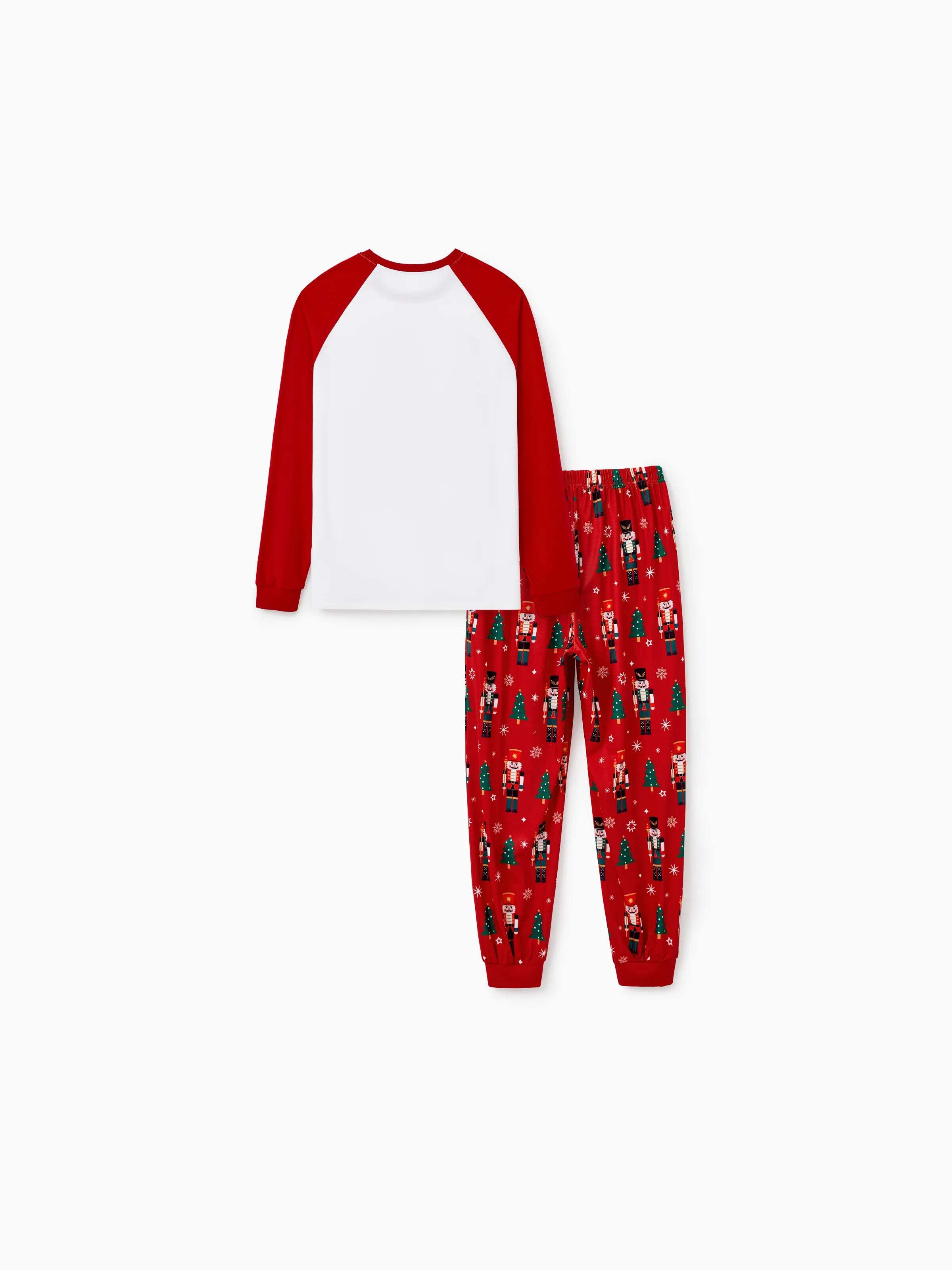 Christmas Matching Family Pajamas Set Nutcracker Print PJS with Christmas Socks Red