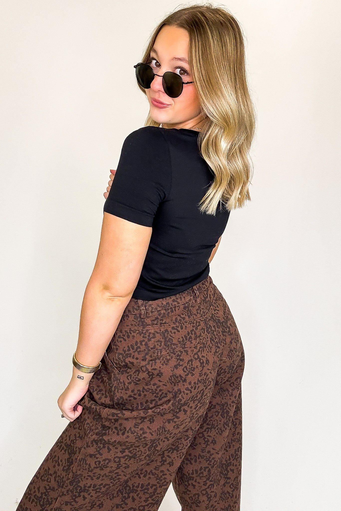 The Luxe Prowl Animal Print Pleated Pants