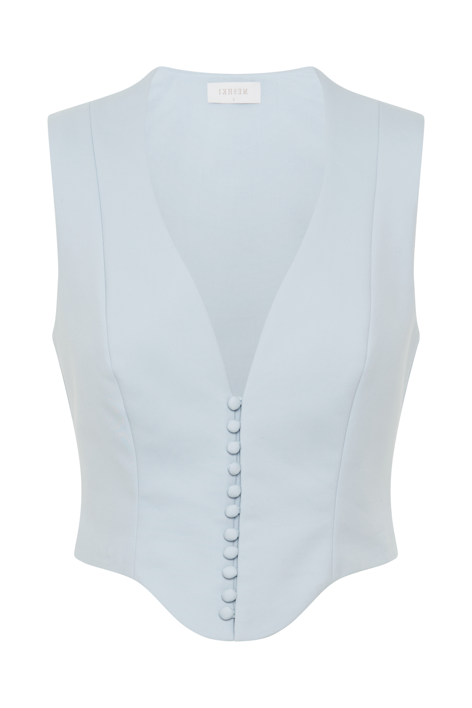 Blue Cotton Sleeveless Top