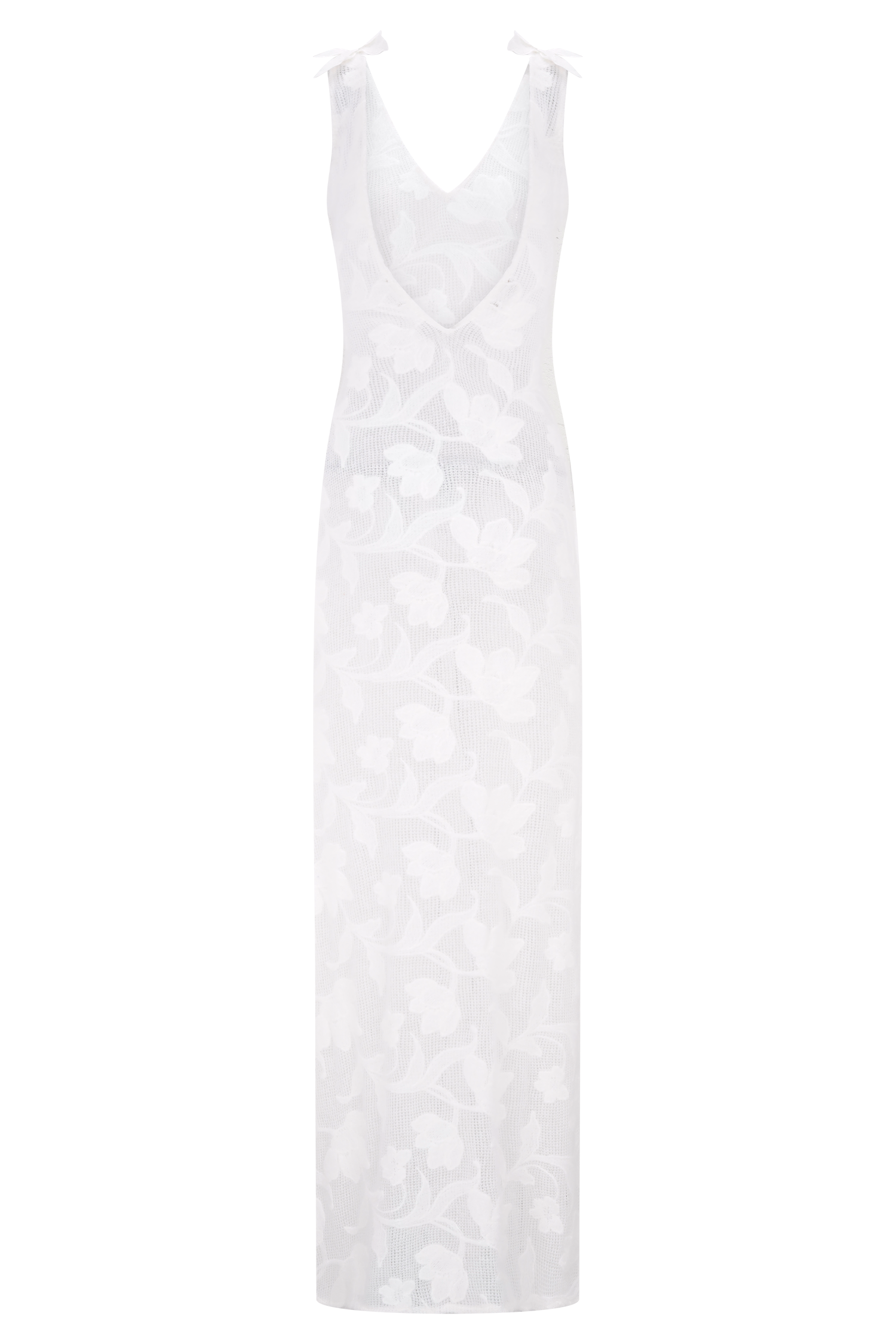 Ivory Floral Sheer Maxi Dress