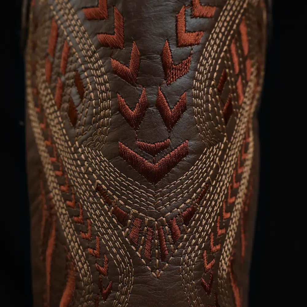 Honey Caiman Neck Leather Boots - Square Toe