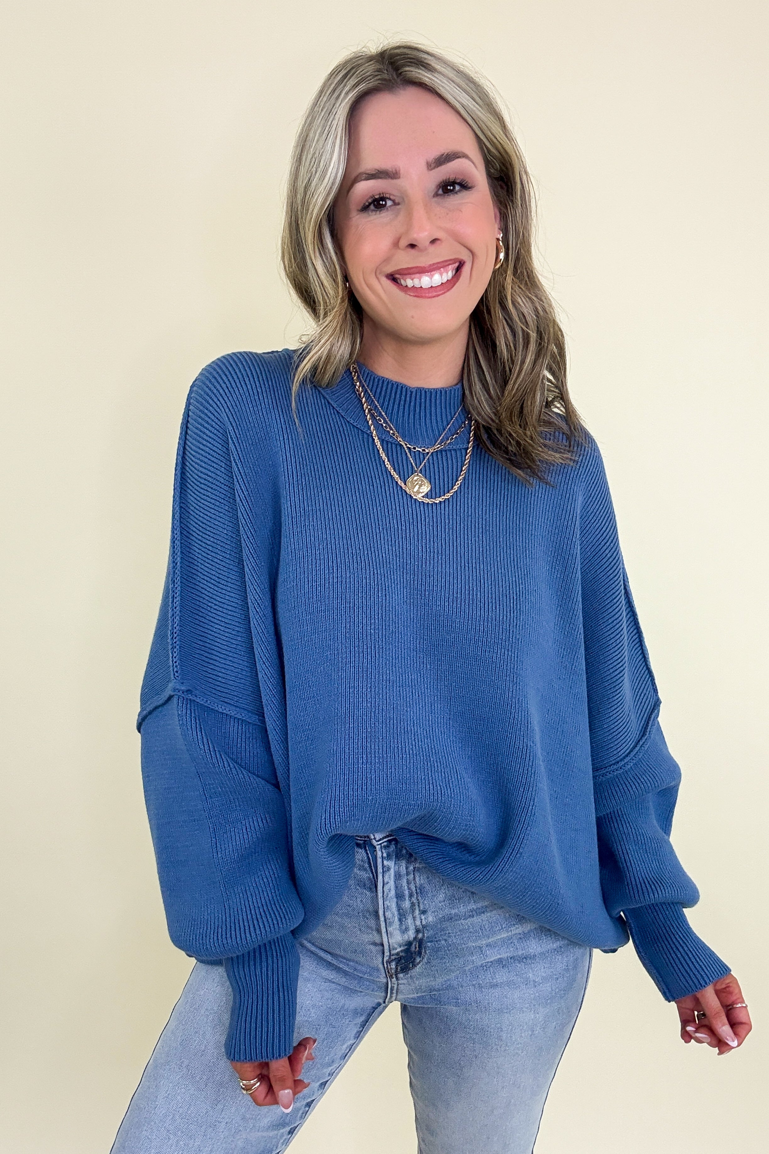 Simple Street Side Slit Oversized Sweater - BACK IN STOCK