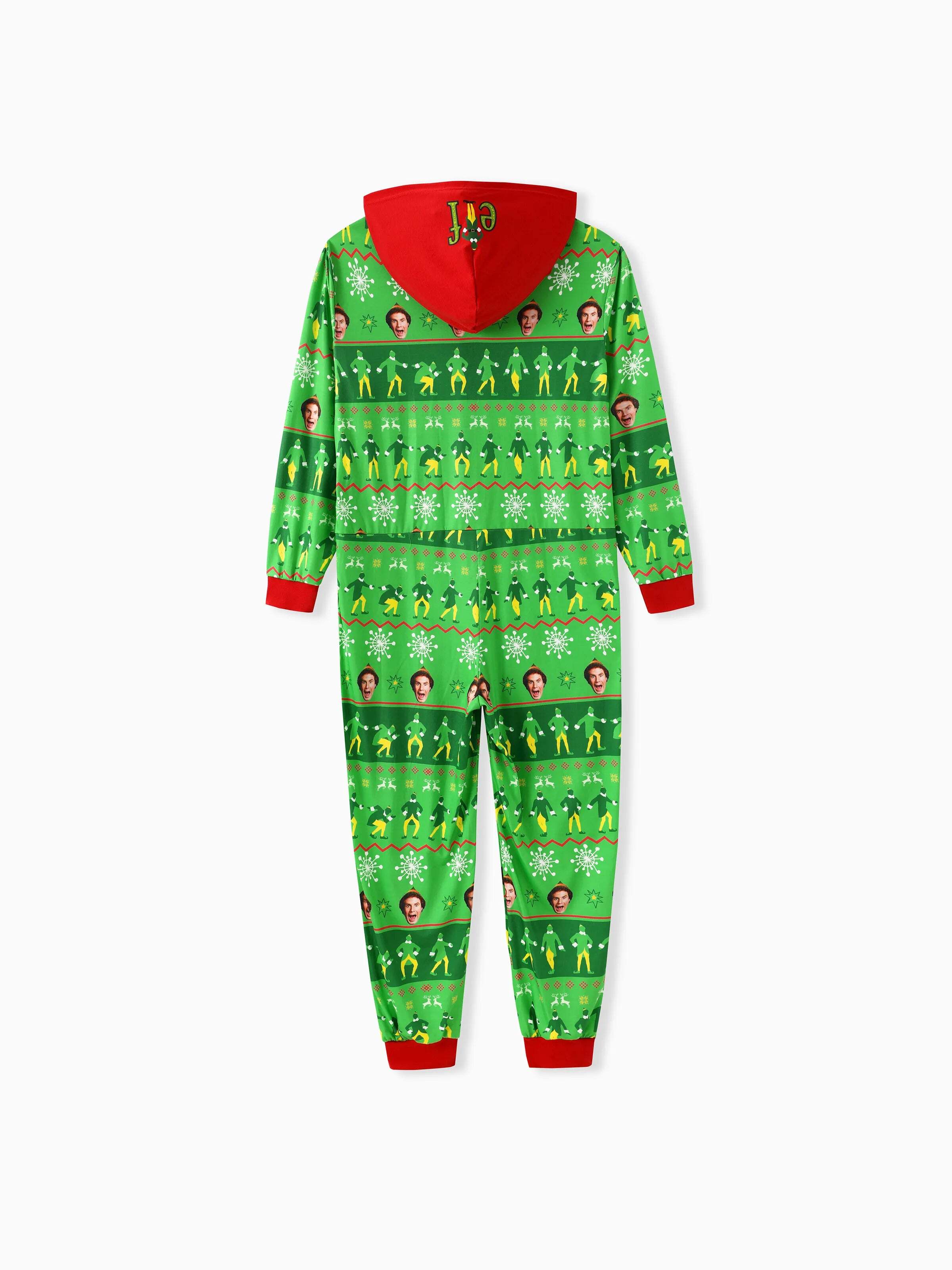 Christmas Family Matching Fair Isle Pattern Hooded Jumpsuit Green