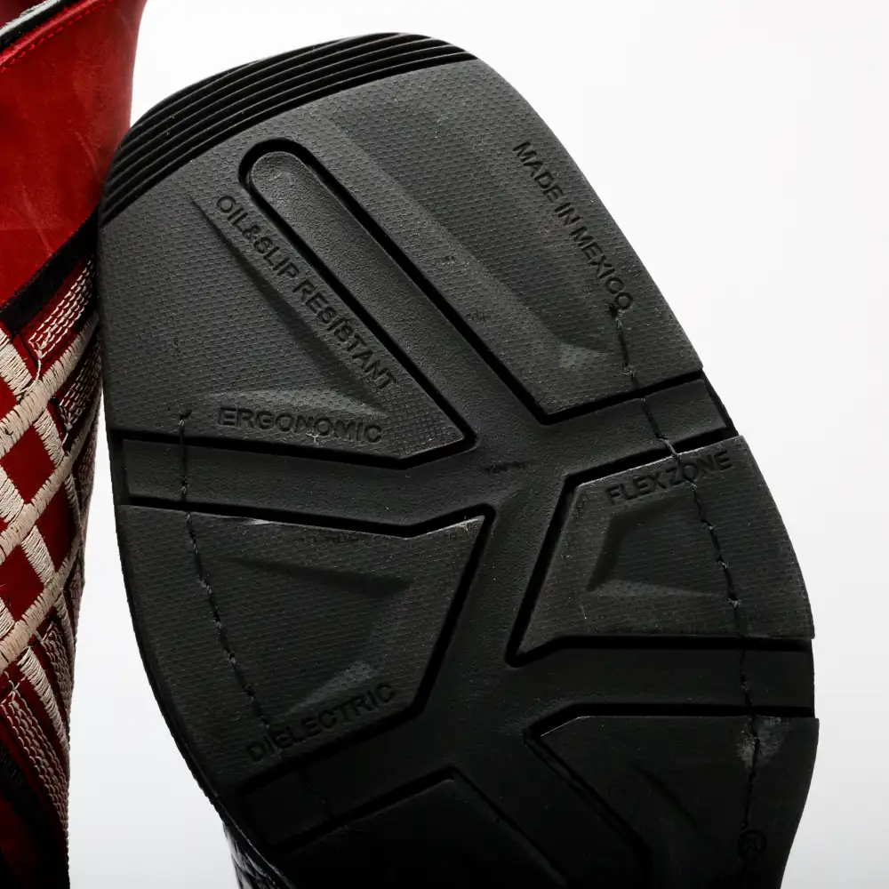 Black Caiman Neck Leather Boots With 3D Lightweight Sole - Composite Toe