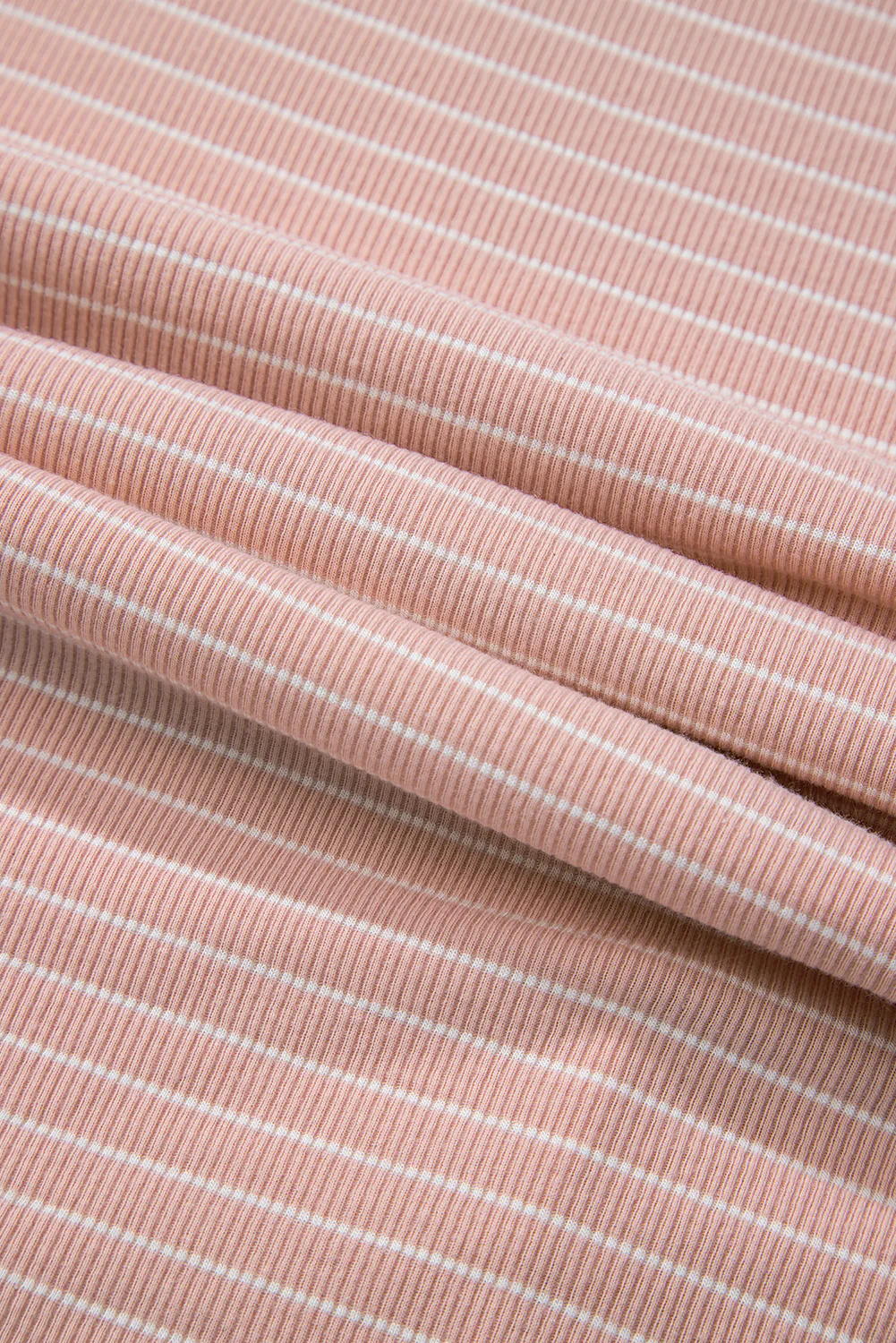 Stripe Cowl Neck Side Slits Loose Fit Long Sleeve Top