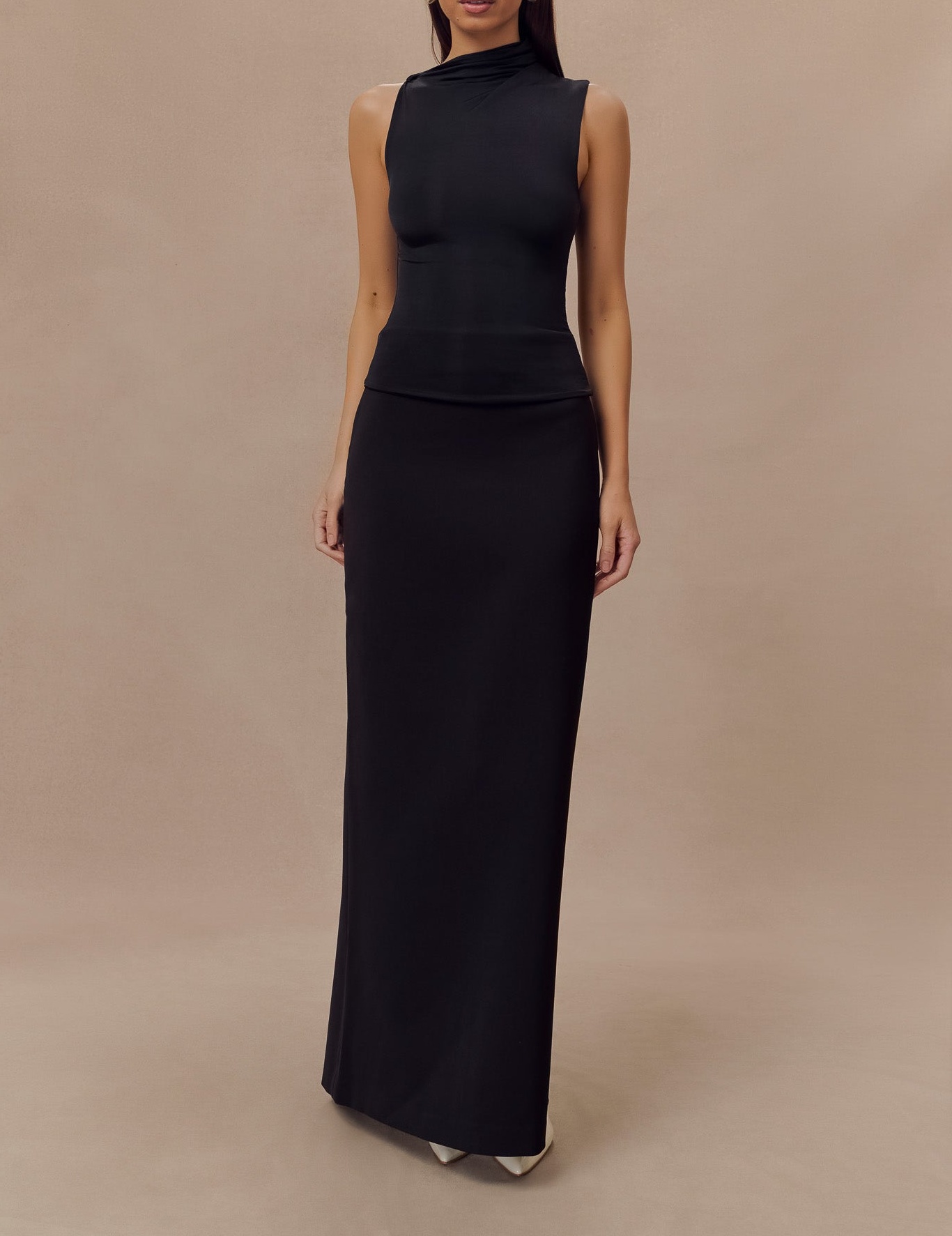 Black Sleeveless Slinky Top