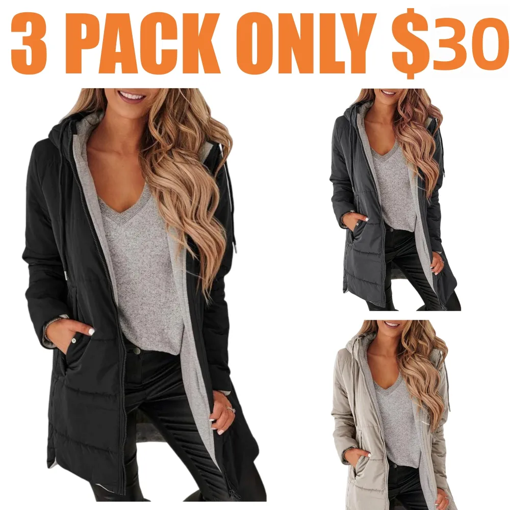 Womens Warm Puffer Down Jacket Hooded