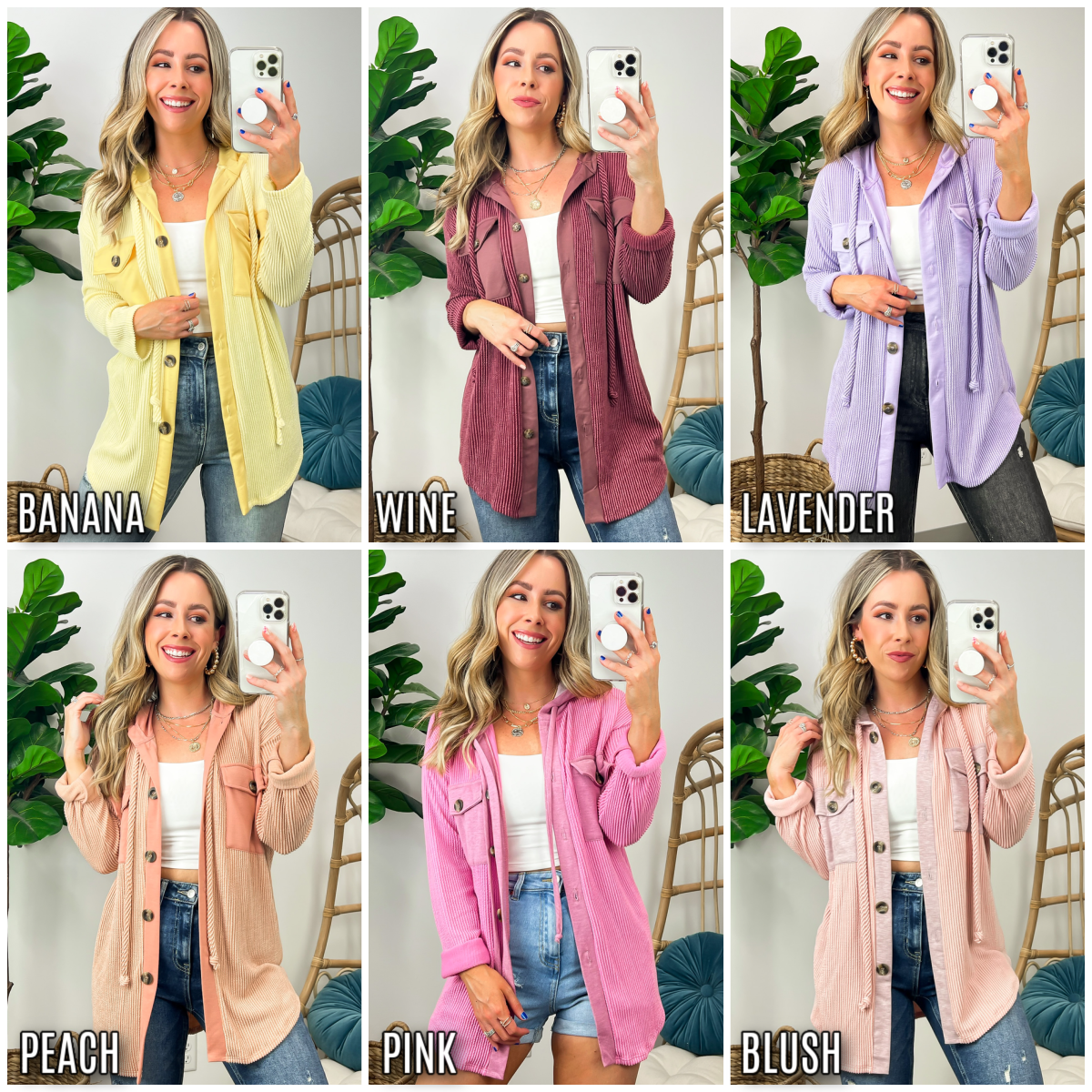 Saturday Satisfaction Ribbed Hooded Shacket