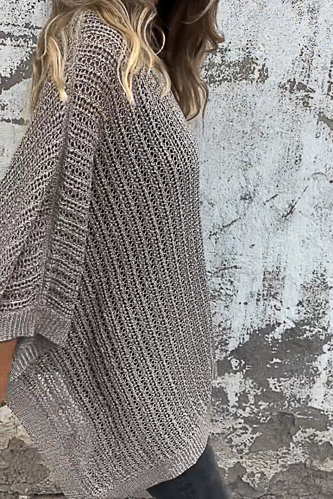 Women's Bronzing Hollow Pullover Sweater