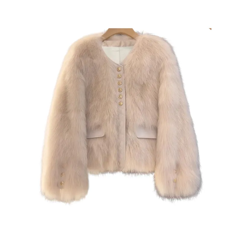 Women's Faux Fox Fur Coat
