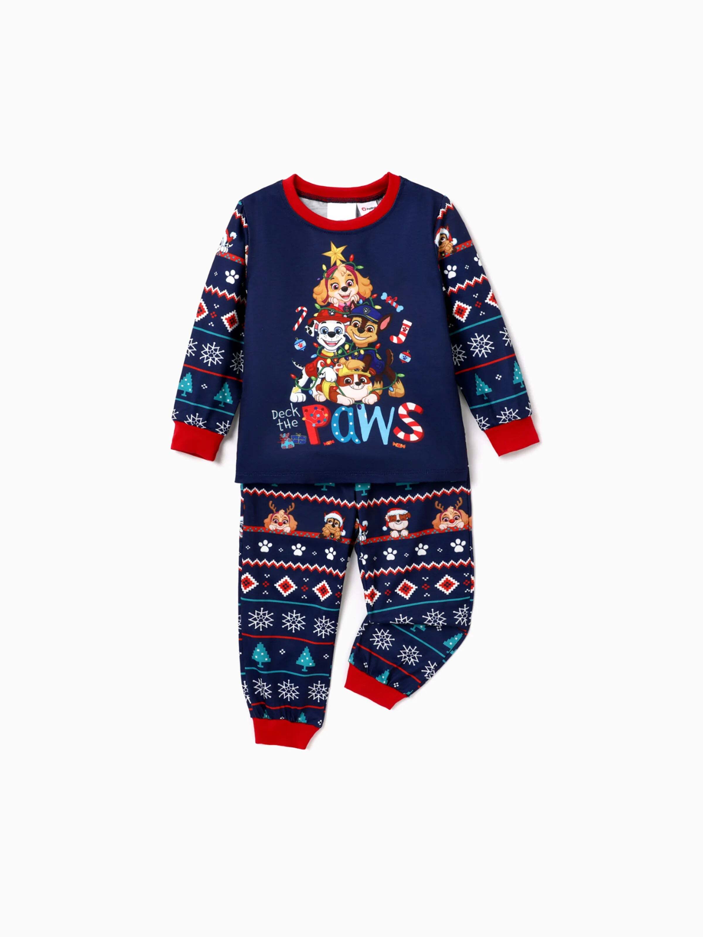 PAW Patrol Christmas Family Matching Allover Print Long-sleeve Pajamas Sets with Christmas Socks