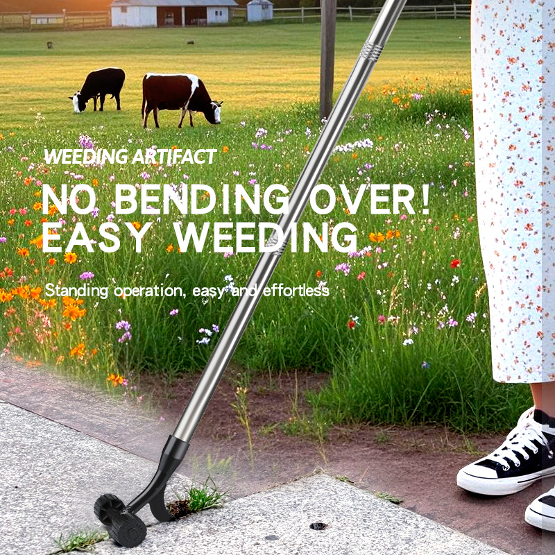 Vertical Manual Weeding Tool with Wheel Garden Gap Weeding Hook