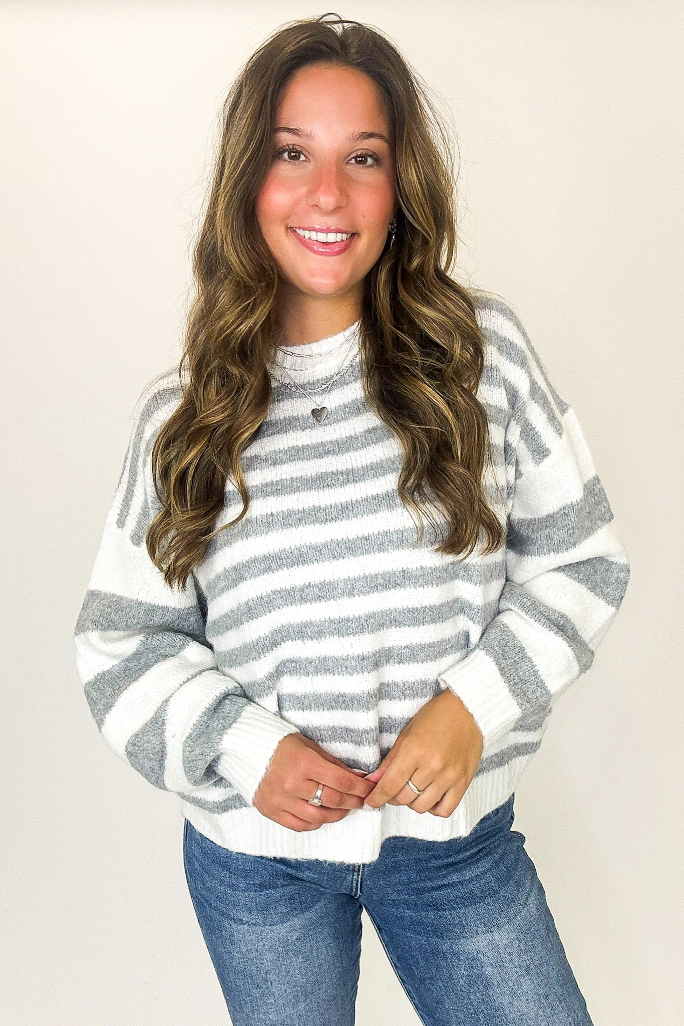 Striped Ease Mixed Stripe Comfy Sweater